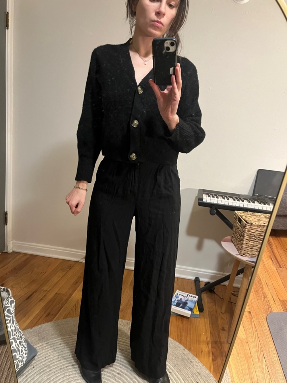 Do + be light flowy black trousers